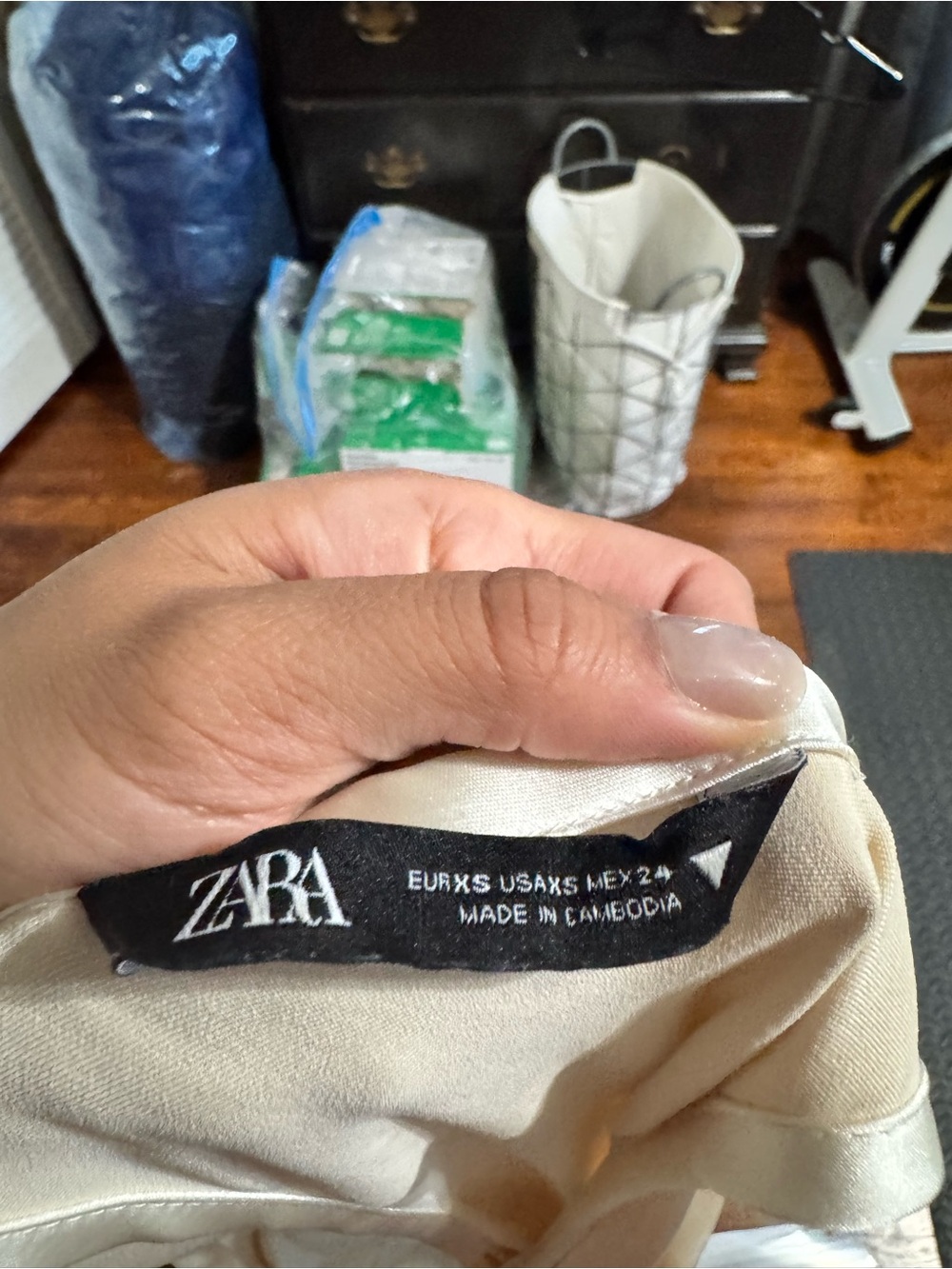 Zara Cream Satin Slip Maxi Dress - Picture 3 of 8